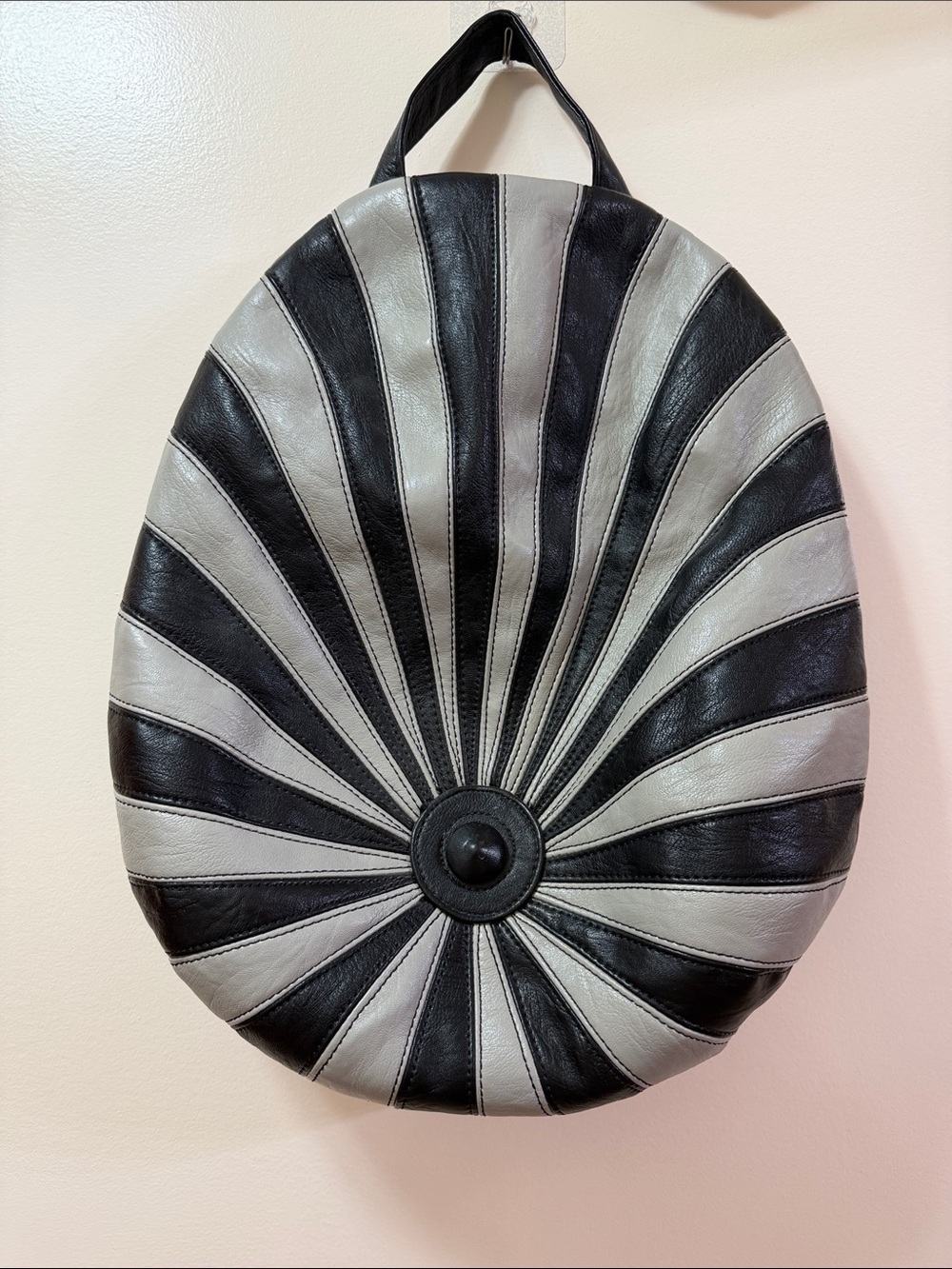 Diophy Vintage Style Oval Sunburst Stripe Backpack or Convertible Shoulder NWOT